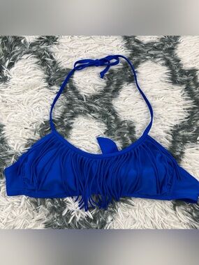 Xhilaration Women’s Blue Fringe Bikini Top Size Medium